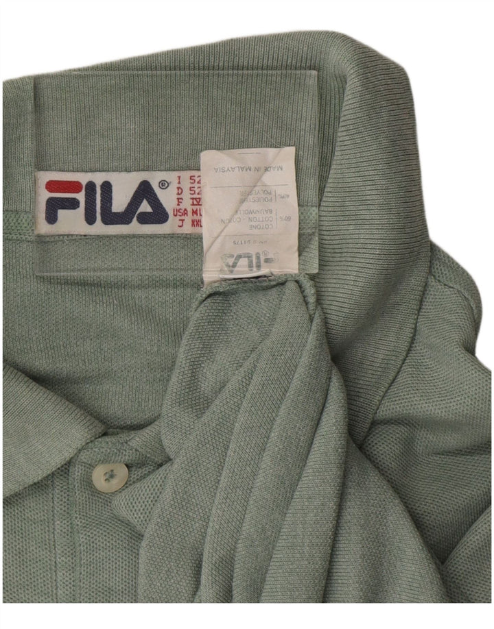 Camisa polo masculina FILA IT 52 grande algodão verde