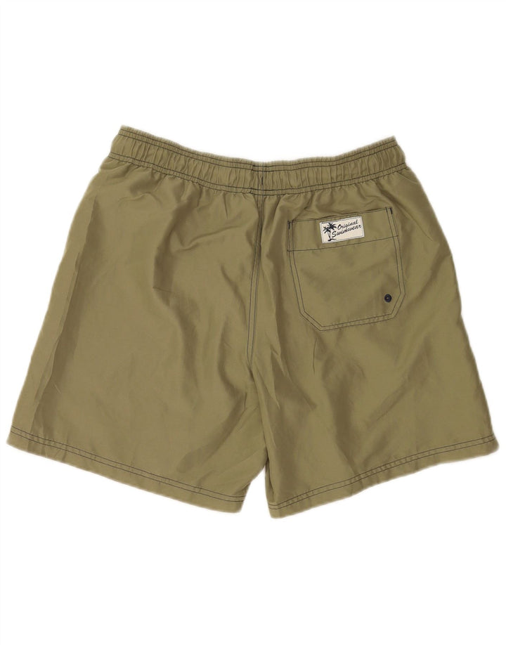 Shorts de natação masculino Marks & Spencer médio cáqui poliéster