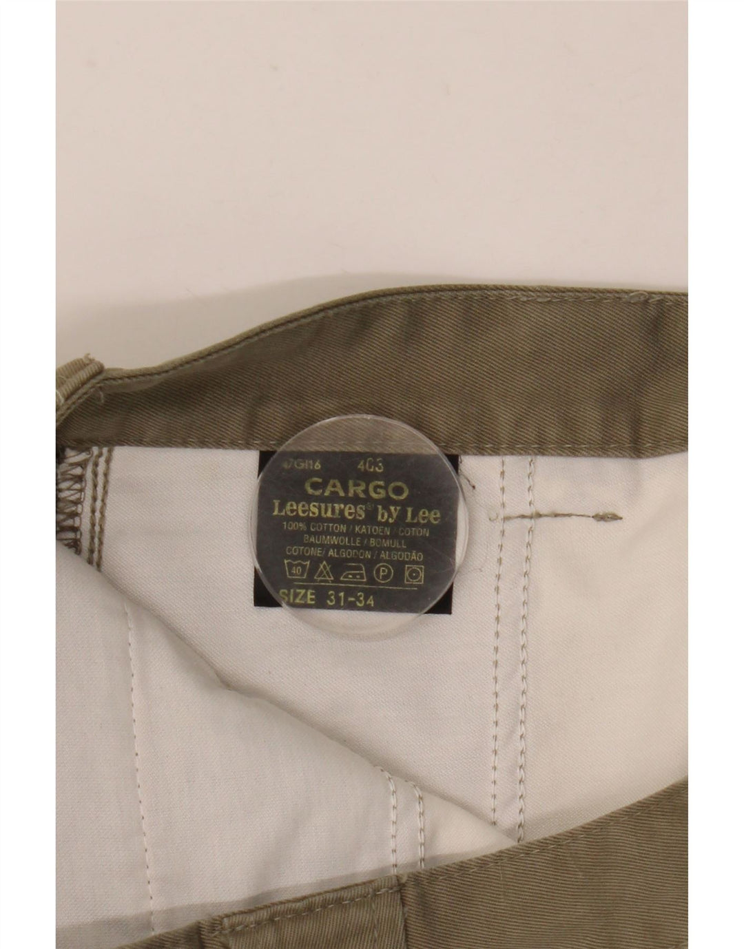 Calça cargo reta masculina LEE W31 L31 algodão bege