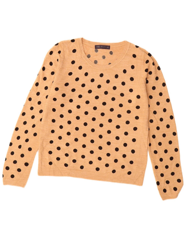 Suéter feminino MARKS & SPENCER com gola canoa Reino Unido 10 pequeno bege