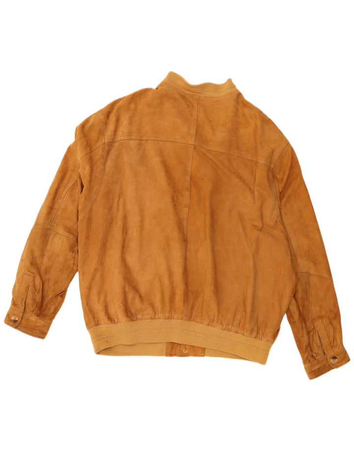 Jaqueta masculina de couro Bomber Montes UK 42 XL couro marrom