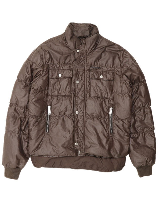 Dsquared Mens Zip Padded Padded Jacket IT 48 Medium Brown Designer