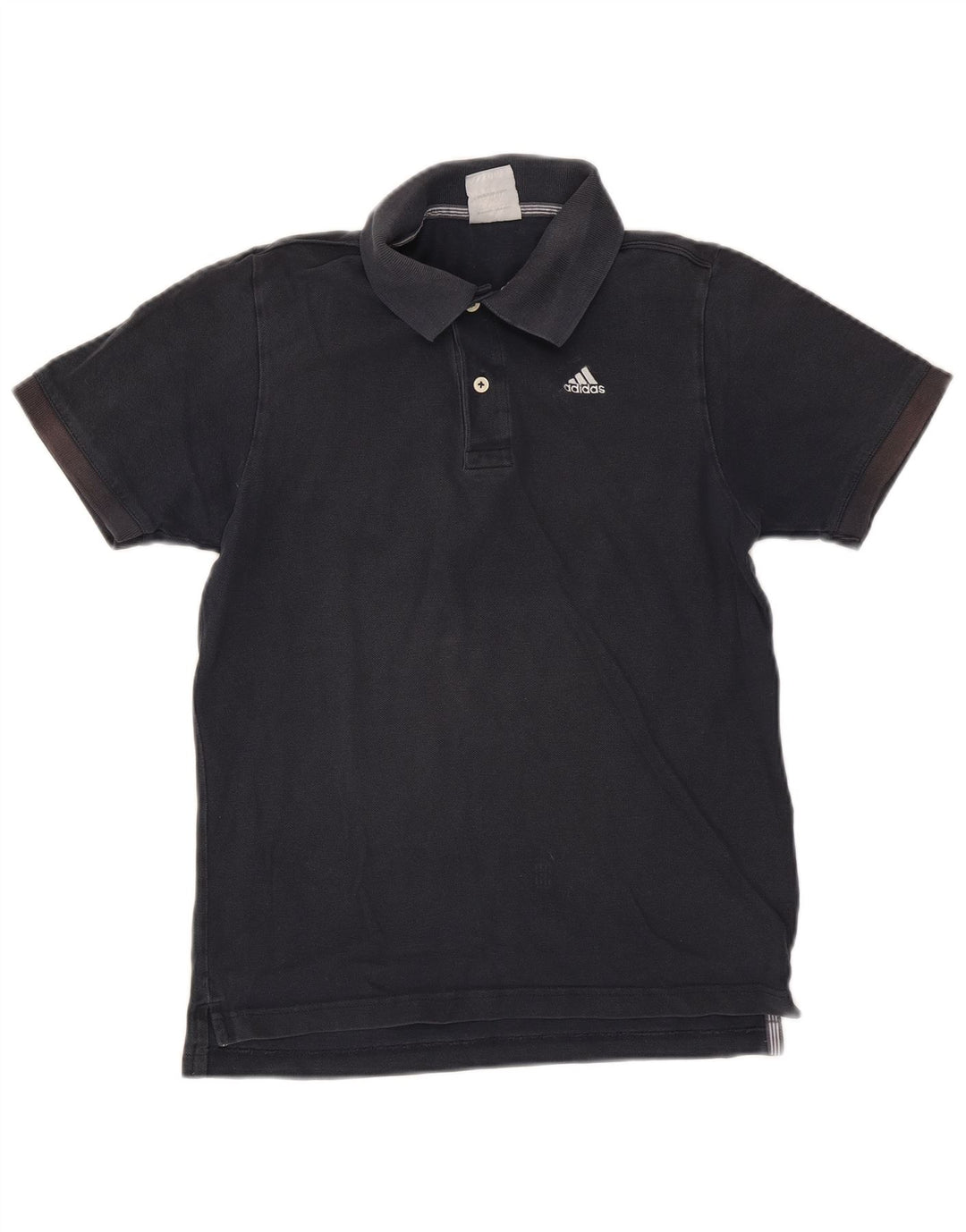 Camisa polo masculina Adidas pequena algodão azul marinho