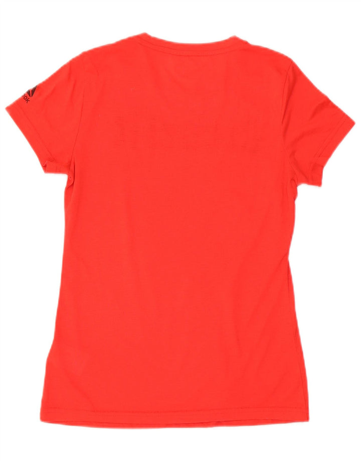 Reebok Womens Speed Wick Graphic Camiseta Top Reino Unido 8/10 Pequeno Poliéster Vermelho