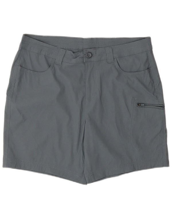 Shorts cargo feminino Eddie Bauer EUA 12 grande W34 cinza nylon esportivo