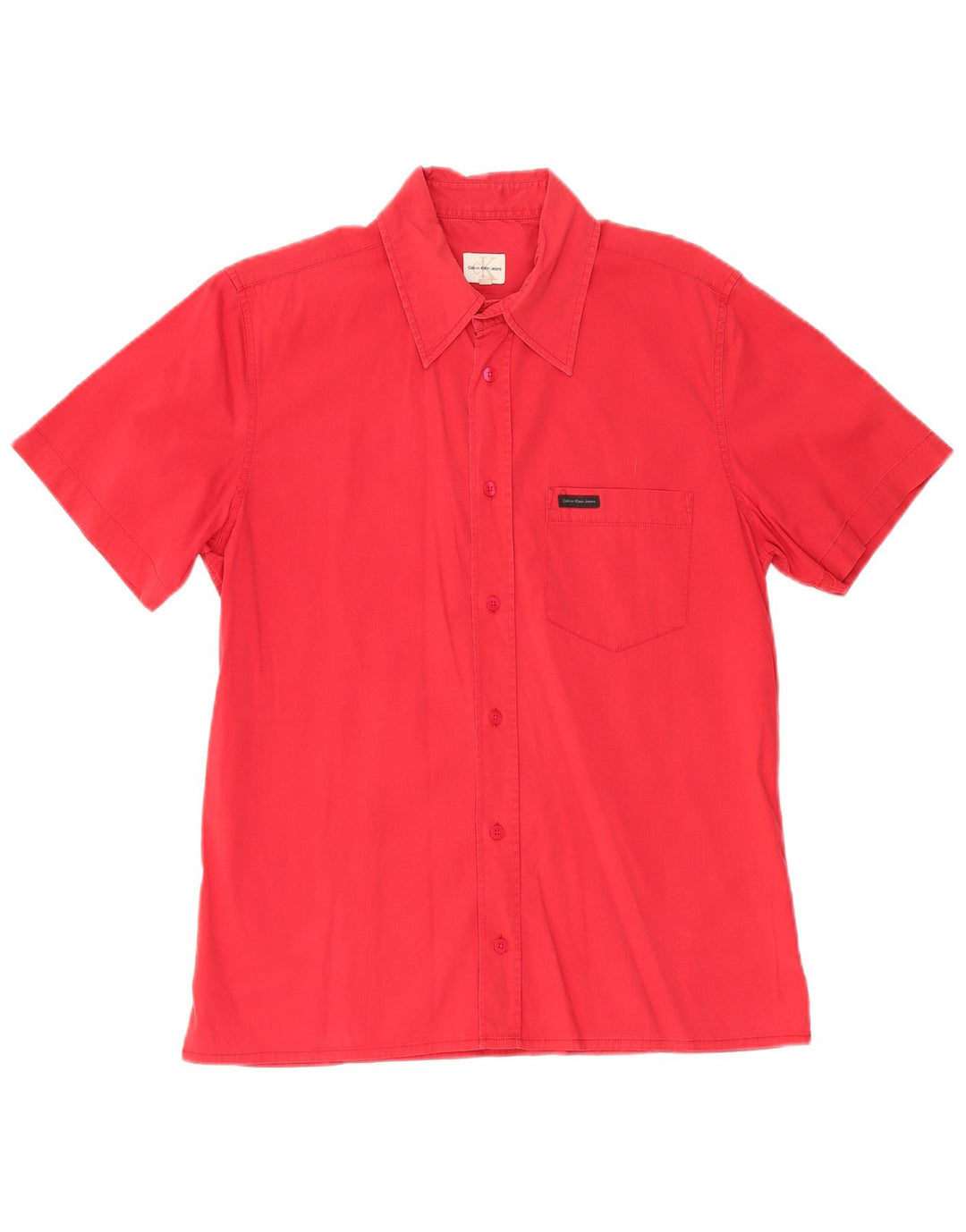 CALVIN KLEIN JEANS Camisa masculina de manga curta grande vermelha