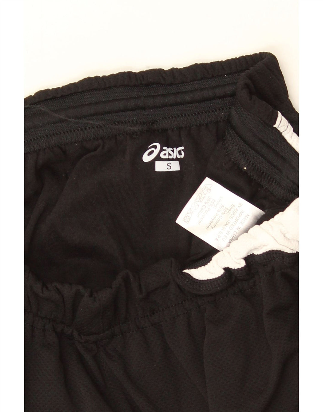 Shorts esportivos femininos Asics UK 10 pequeno poliéster colorblock preto