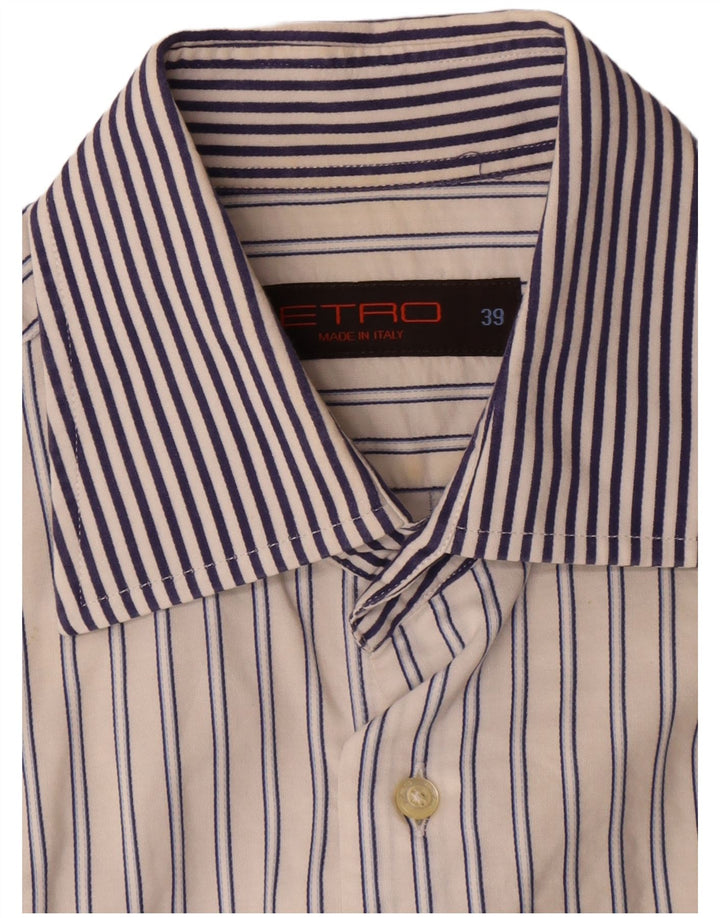 Camisa masculina Etro tamanho 39 médio listrado branco
