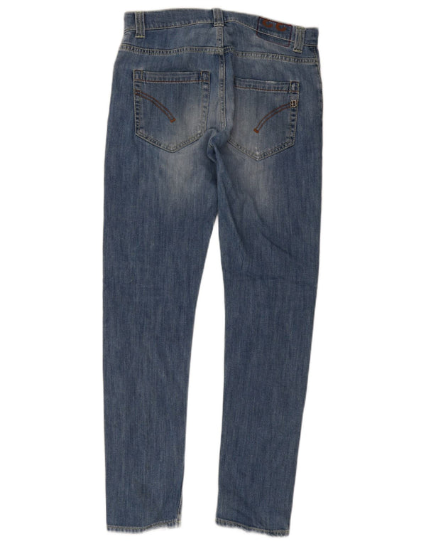 Dondup Jeans masculino desgastado slim W33 L32 algodão azul