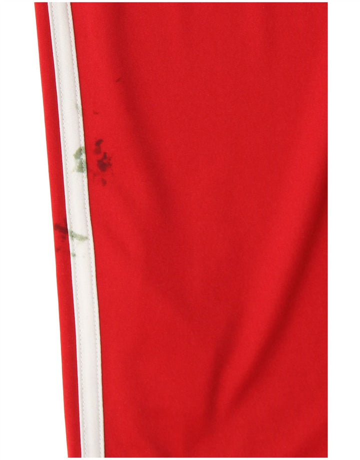 Adidas Mens Climalite Camiseta Top Pequeno Poliéster Colorblock Vermelho