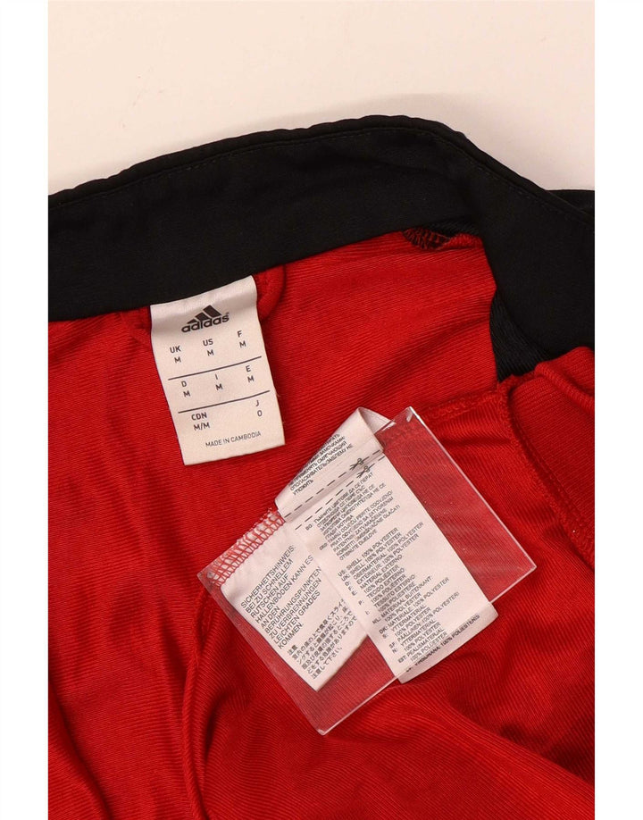 Adidas Mens Treino Top Jaqueta Médio Vermelho Colorblock Poliéster