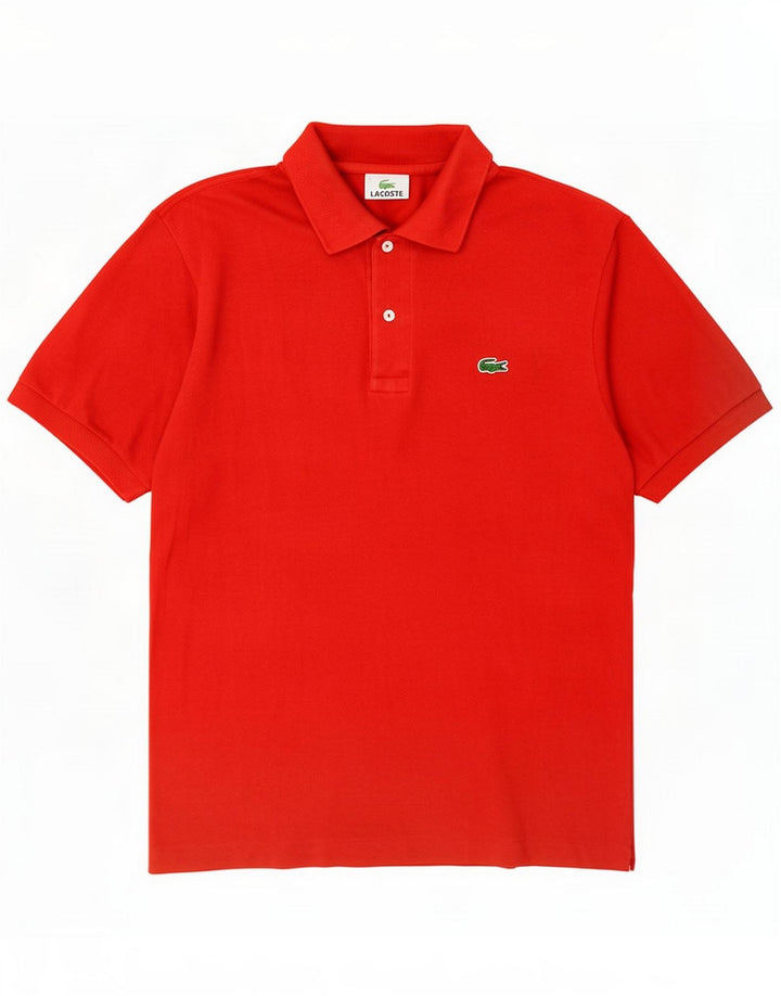 Camisa polo masculina Lacoste tamanho 4 algodão vermelho médio