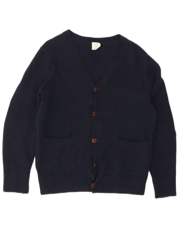 Suéter cardigã feminino John Lewis Reino Unido 12 lã merino azul marinho médio