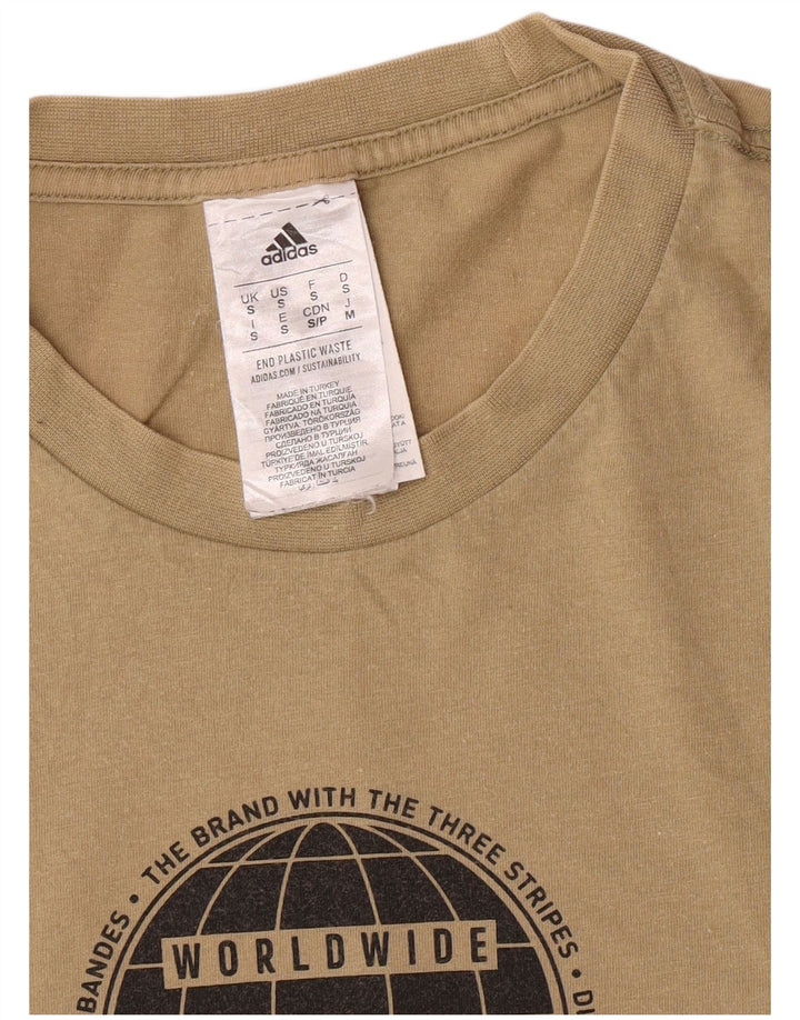 Camiseta Adidas Masculina Regular Graphic Top Pequeno Algodão Cáqui