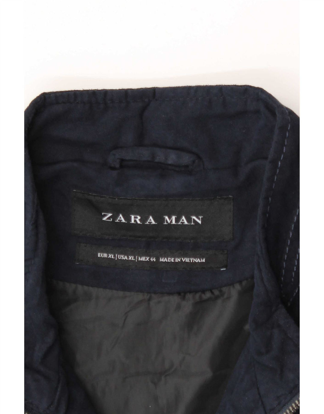 Zara Mens Bomber Jacket UK 42 XL Navy Blue