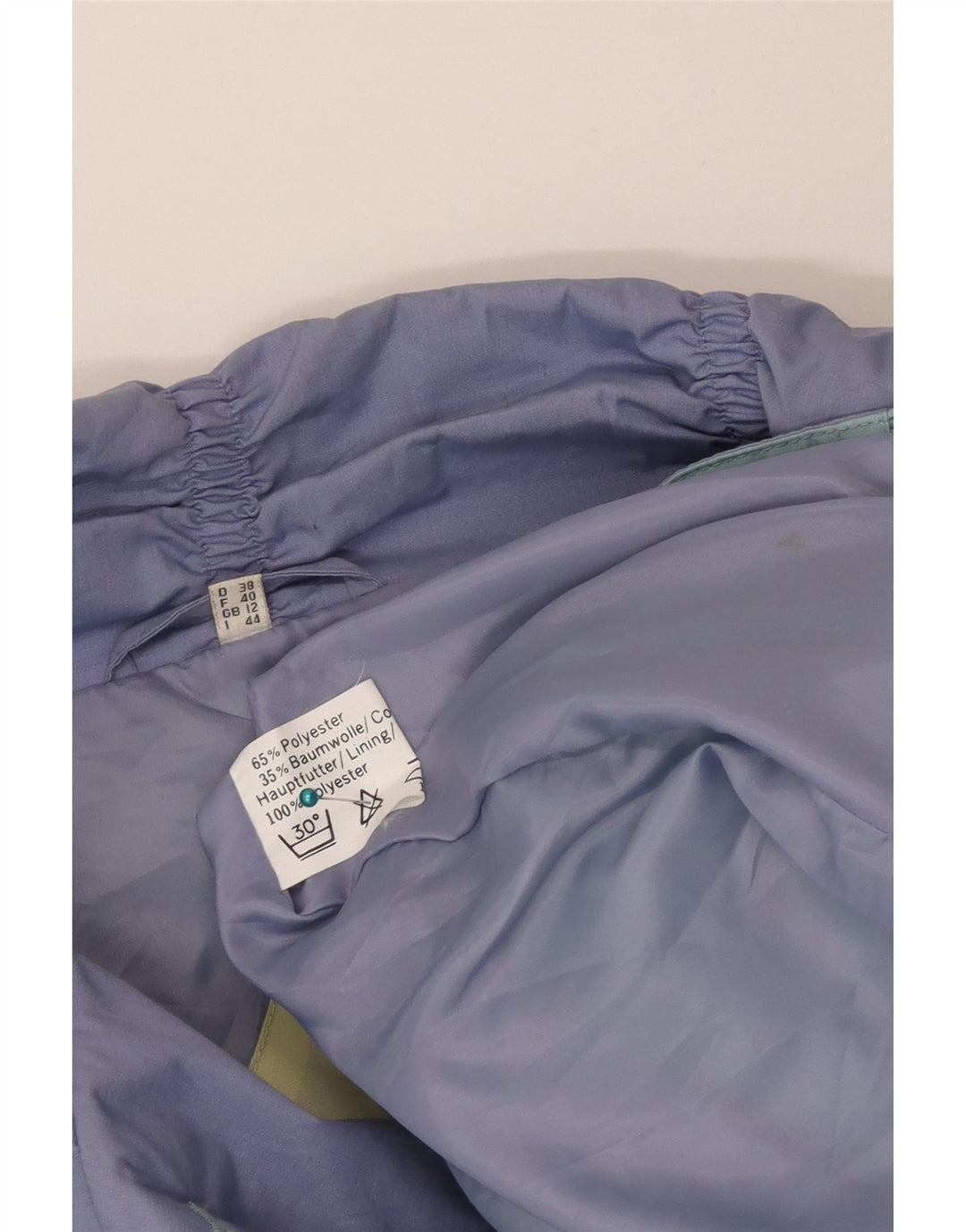 Trench Coat feminino vintage UK 12 poliéster colorblock verde médio