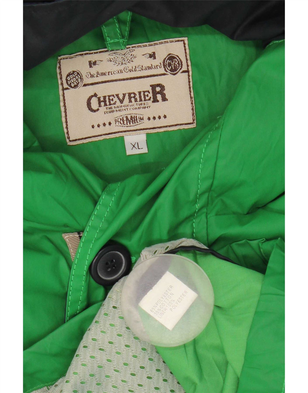Jaqueta utilitária com capuz masculina vintage UK 42 XL poliéster verde