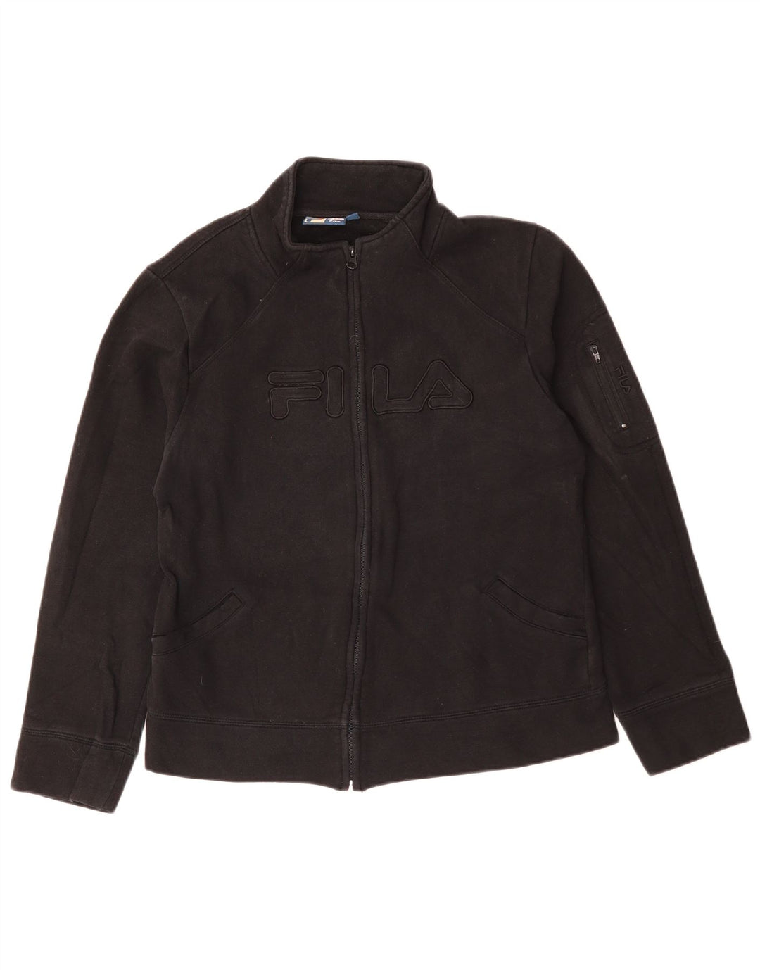 Jaqueta feminina FILA com estampa gráfica UK 16 grande algodão preto