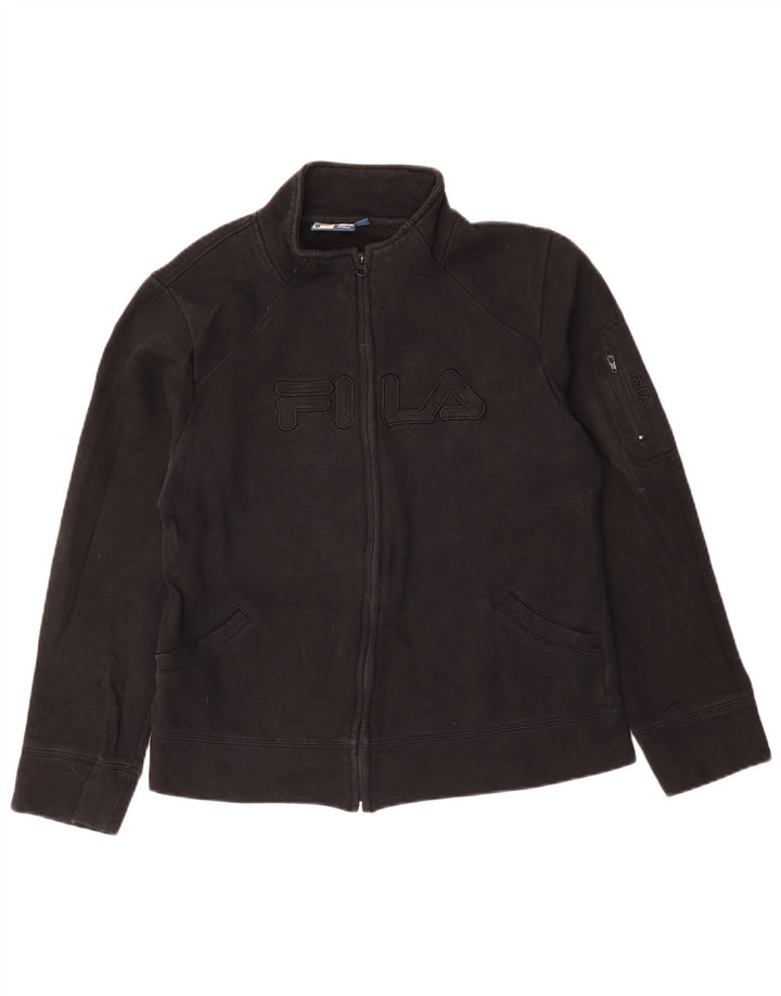 Jaqueta feminina FILA com estampa gráfica UK 16 grande algodão preto
