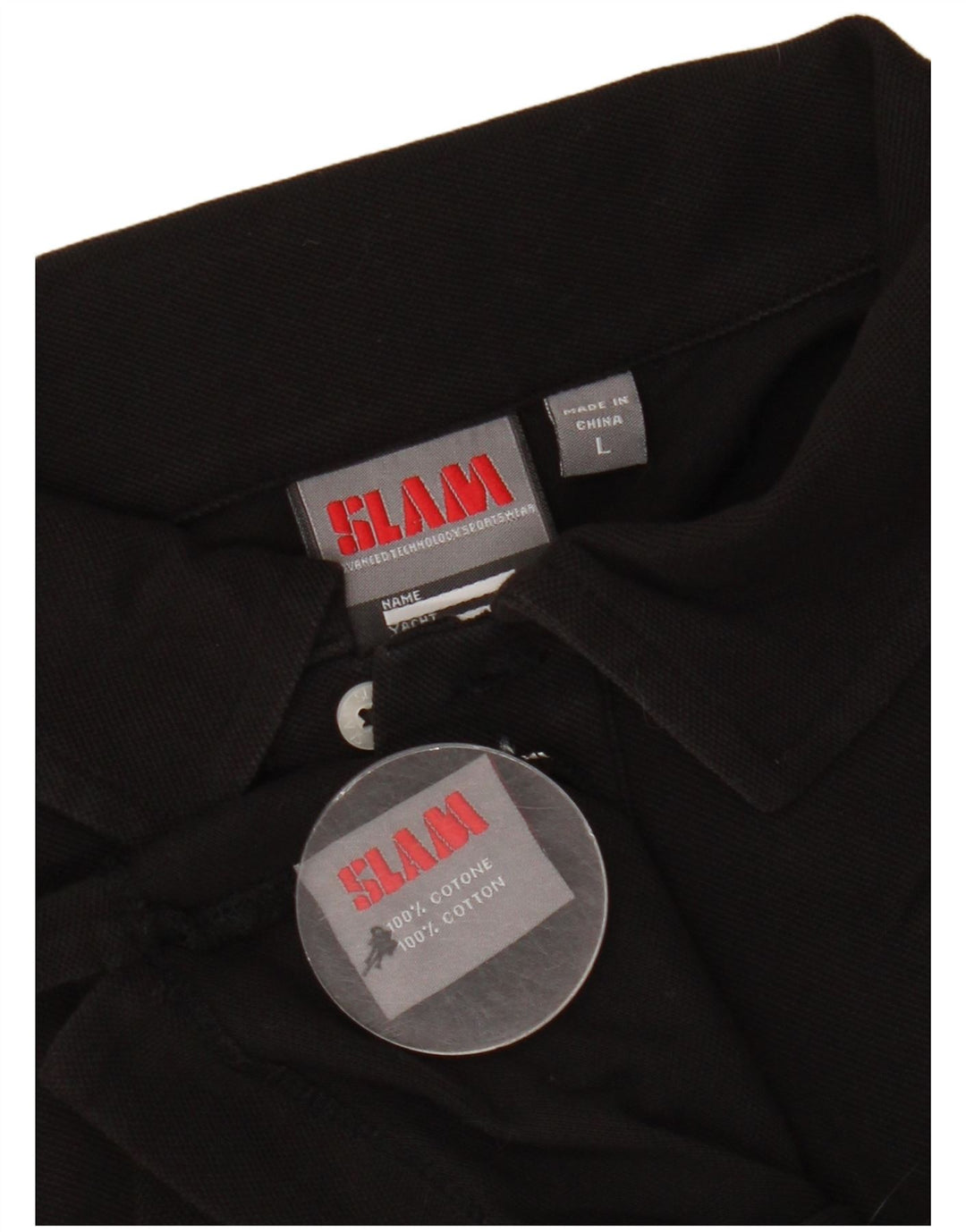 Camisa polo masculina Slam grande algodão preto