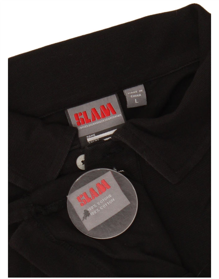 Camisa polo masculina Slam grande algodão preto