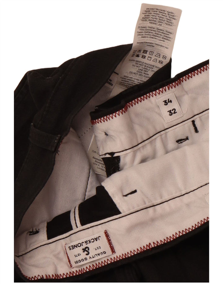 Calça Chino Masculina Slim Jack & Jones W34 L32 Algodão Preto