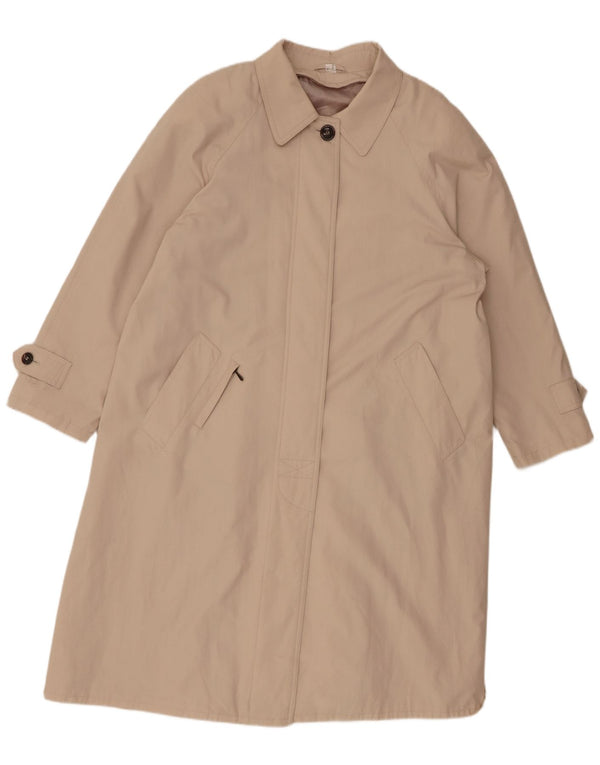 Trench Coat feminino vintage UK 16 grande poliéster bege
