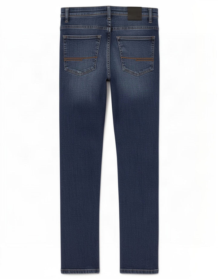 Banco feminino slim jeans W28 L32 algodão azul