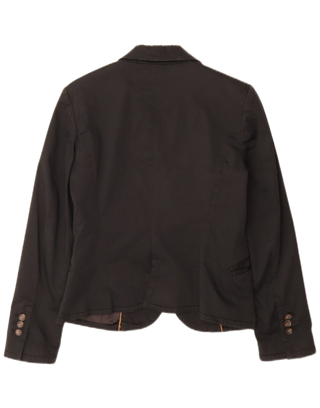 Jaqueta blazer feminina Zara com 2 botões Reino Unido 14 grande algodão preto