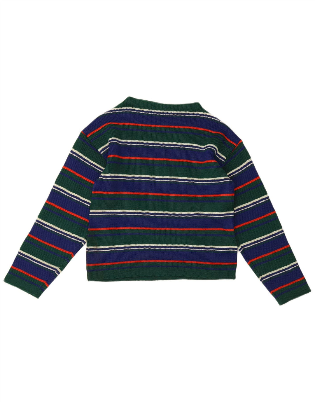 Suéter feminino vintage com gola tartaruga IT 42 listrado verde médio