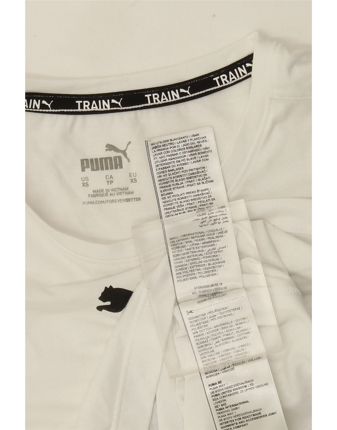Puma Womens Crop Graphic Vest Top UK 6 XS Branco Poliéster