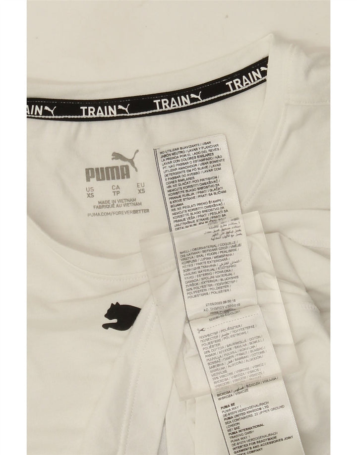 Puma Womens Crop Graphic Vest Top UK 6 XS Branco Poliéster