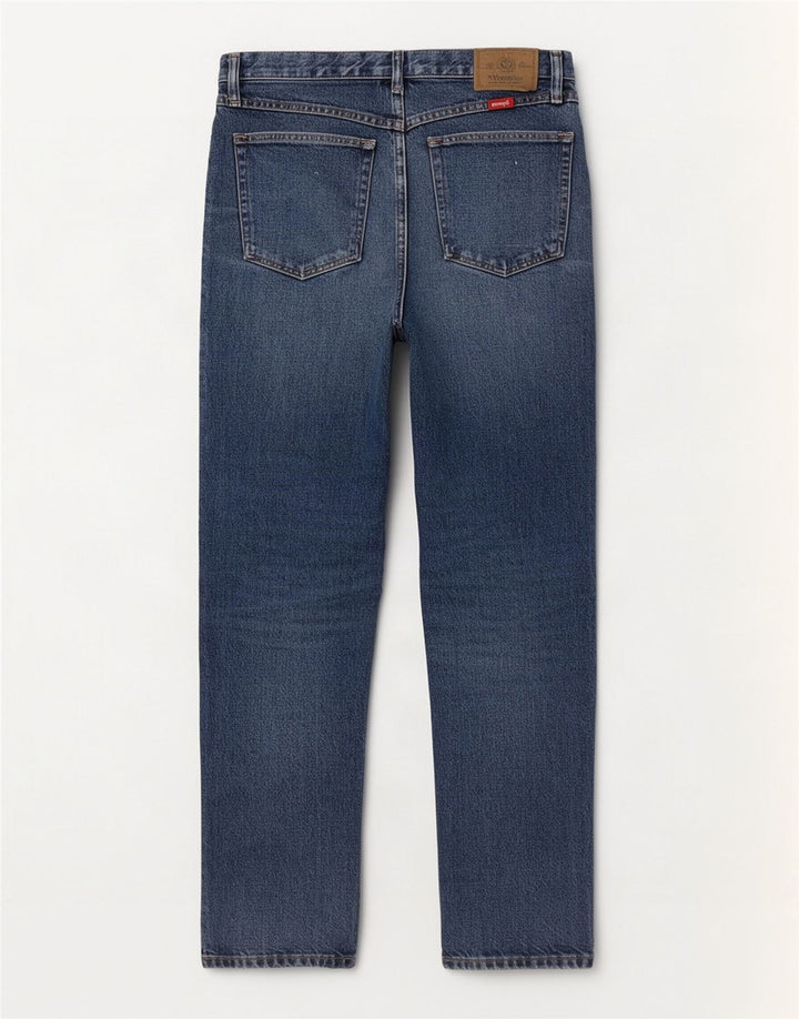Wrangler Mens Straight Jeans W32 L30 Azul Algodão