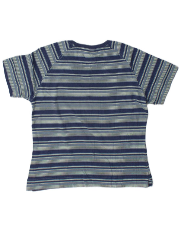Camiseta Adidas Feminina Crop Graphic Top UK 12 Algodão Listrado Azul Médio
