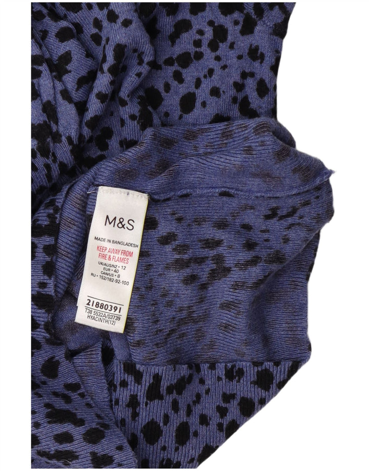 Suéter feminino Marks & Spencer com gola canoa Reino Unido 12 azul médio