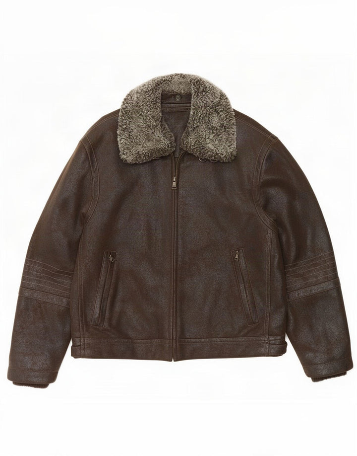 Jaqueta bomber masculina Stones UK 42 XL poliéster marrom