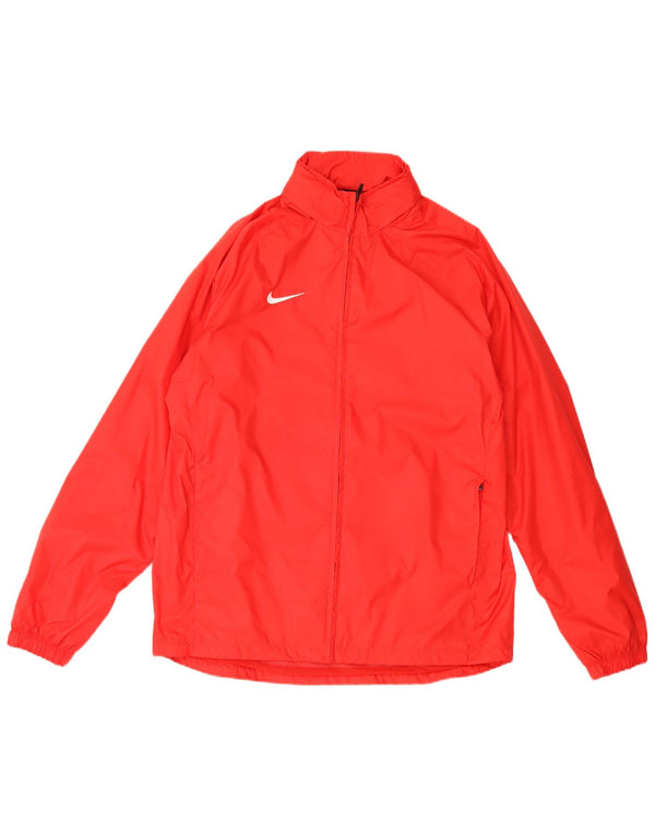Jaqueta de chuva masculina Nike com capuz UK 40 grande nylon vermelho