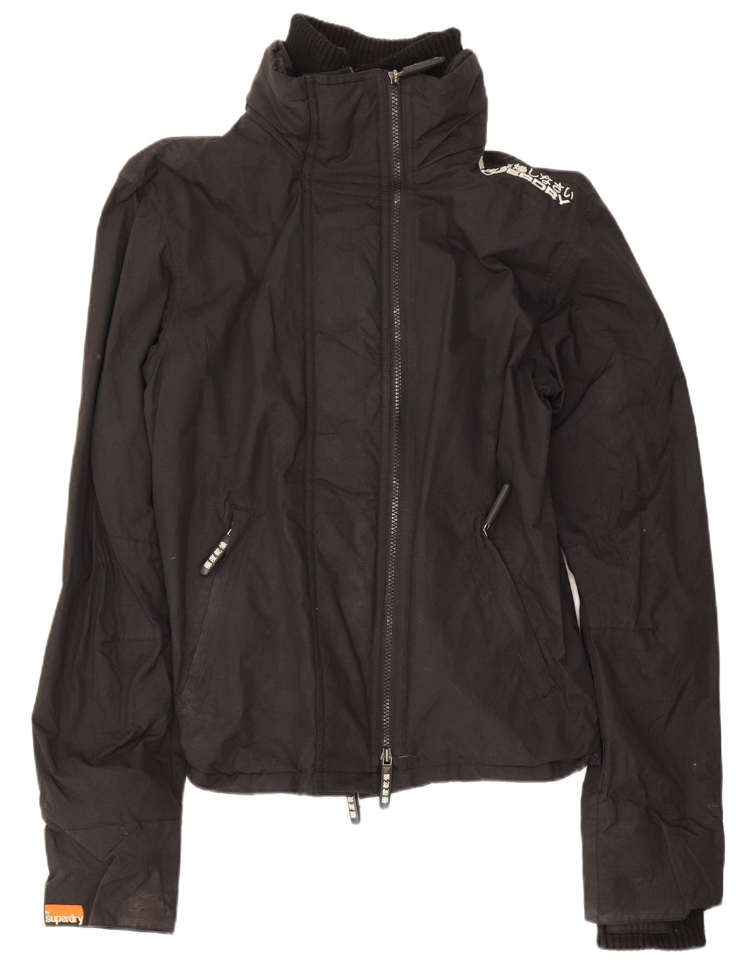 Jaqueta de chuva masculina Superdry UK 36 pequena preta nylon