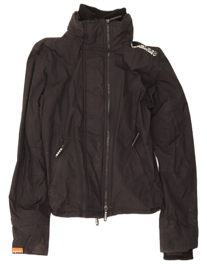 Jaqueta de chuva masculina Superdry UK 36 pequena preta nylon