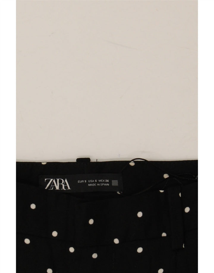 Calça harém feminina Zara pequena W26 L26 bolinhas pretas