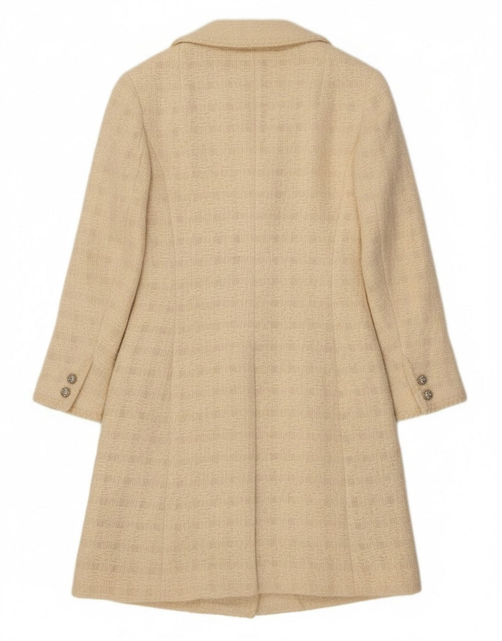 Sobretudo feminino exclusivo UK 10 pequeno xadrez branco