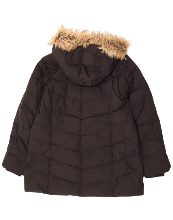 Casaco acolchoado com capuz feminino Mountain Warehouse UK 18 XL poliéster preto