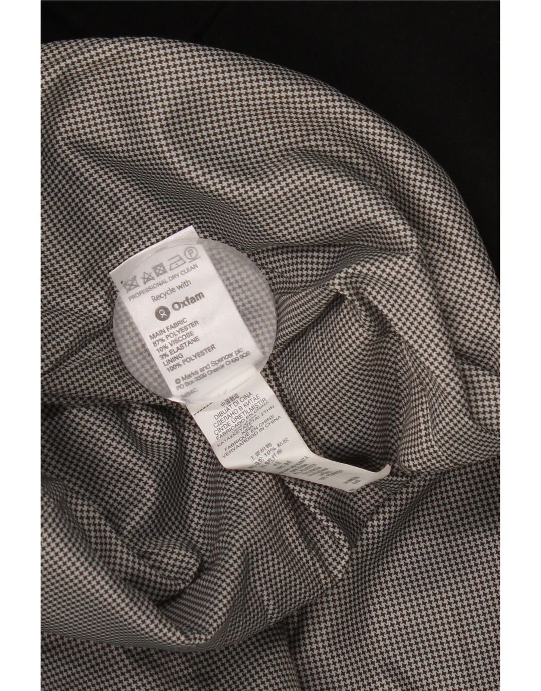 Casaco feminino Marks & Spencer com peito duplo Reino Unido 14 grande poliéster preto