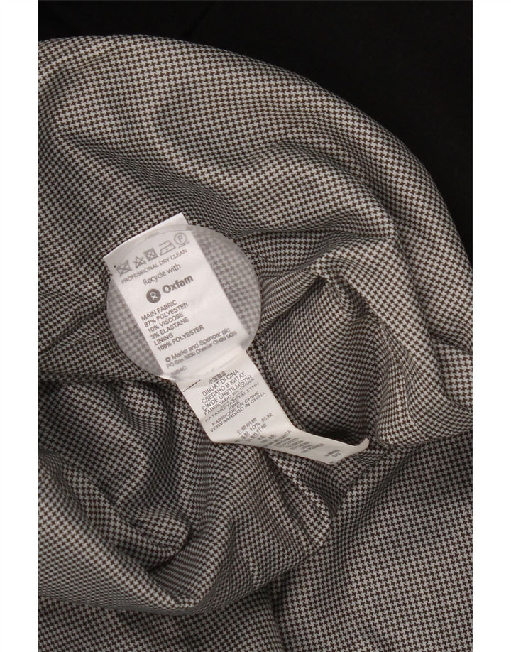 Casaco feminino Marks & Spencer com peito duplo Reino Unido 14 grande poliéster preto