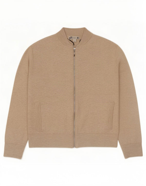 Suéter cardigã feminino Marks & Spencer UK 10 pequeno bege viscose