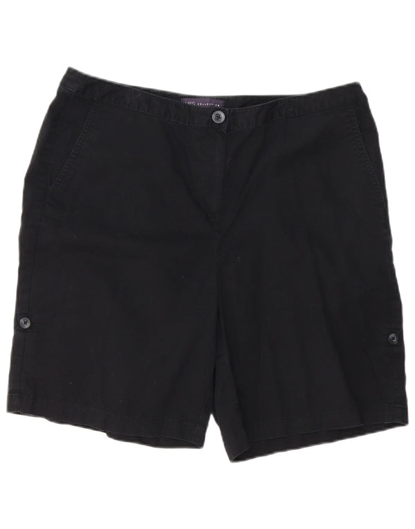 Shorts chino feminino MARKS & SPENCER UK 14 grande W34 algodão preto