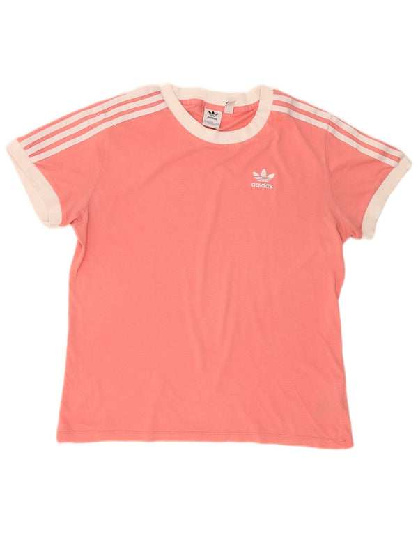 Camiseta feminina oversized Adidas UK 6 XS rosa colorblock algodão