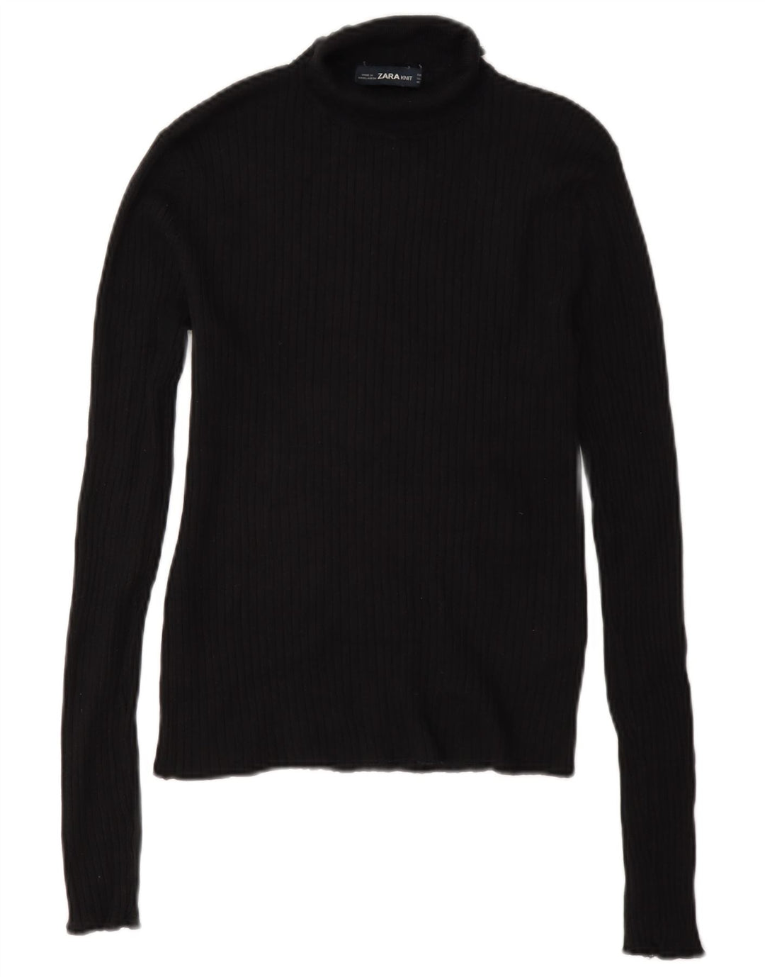 Blusa feminina Zara com gola redonda e top UK 12 médio preto