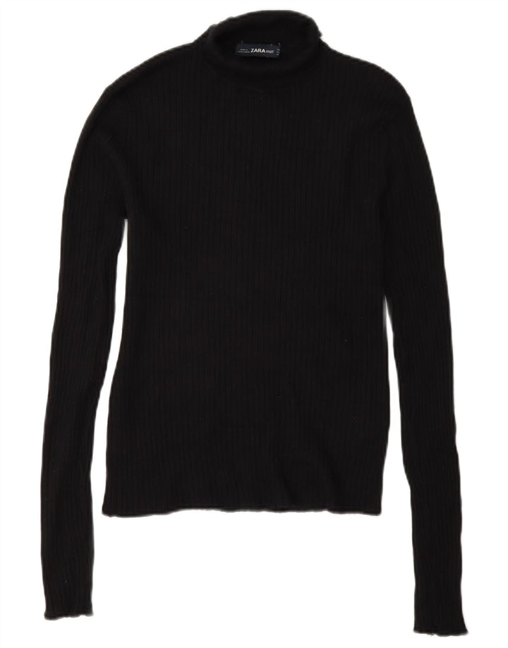 Blusa feminina Zara com gola redonda e top UK 12 médio preto