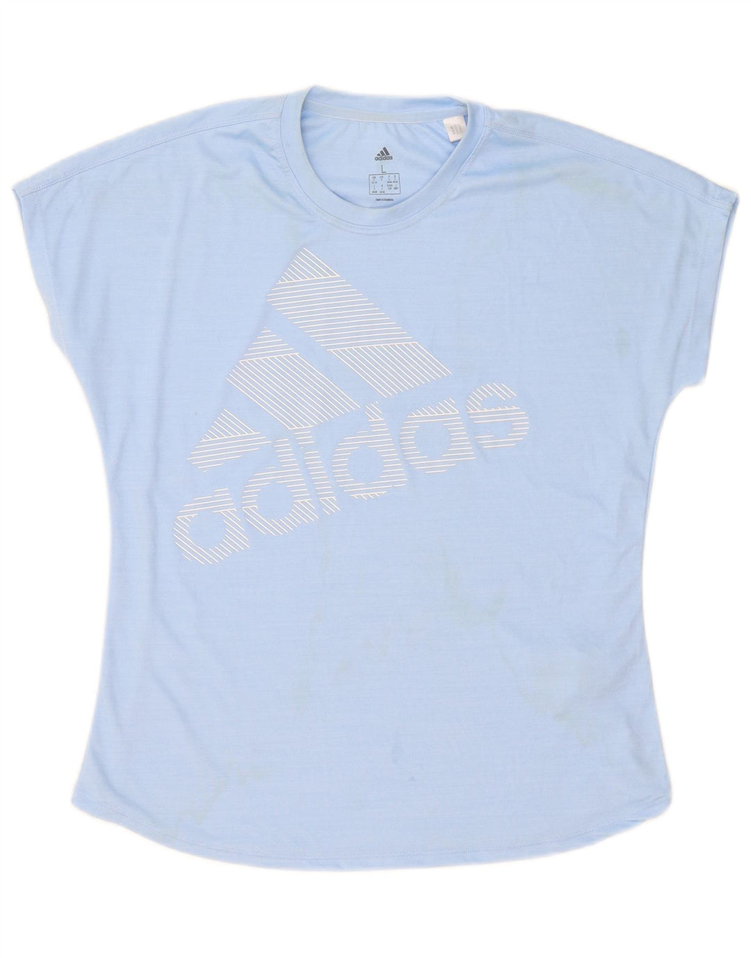 Adidas Camiseta Feminina Graphic Top UK 16/18 Grande Azul Poliéster